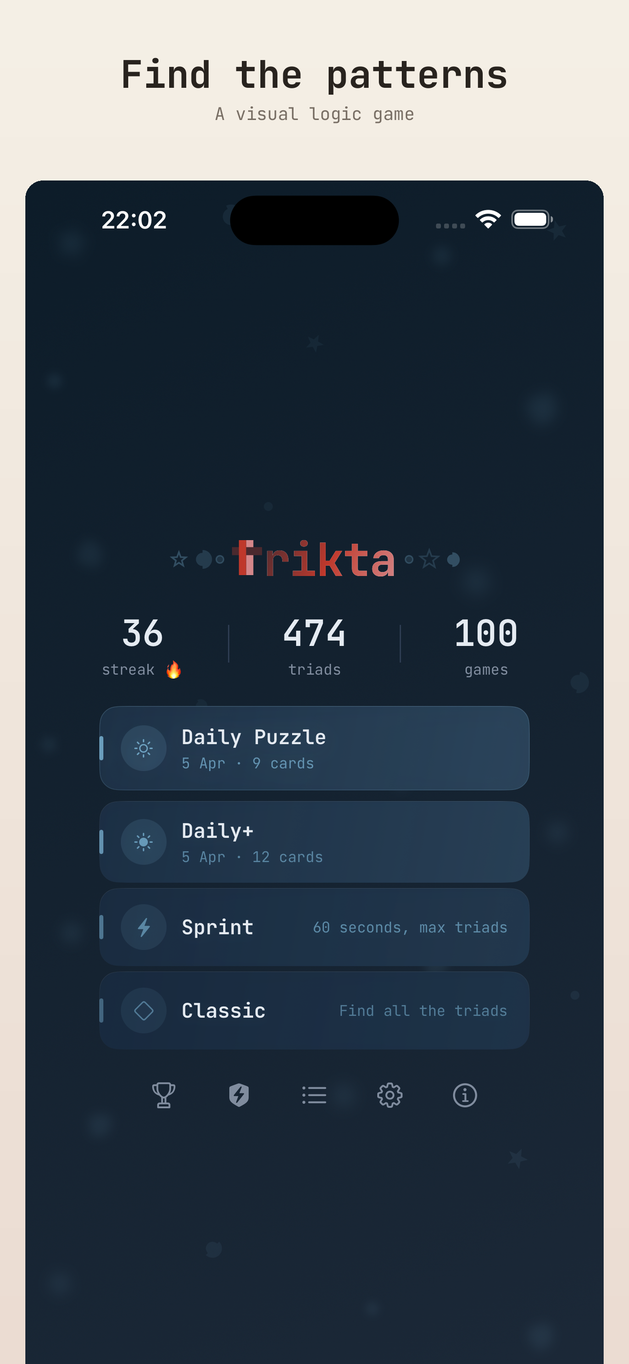 Trikta menu