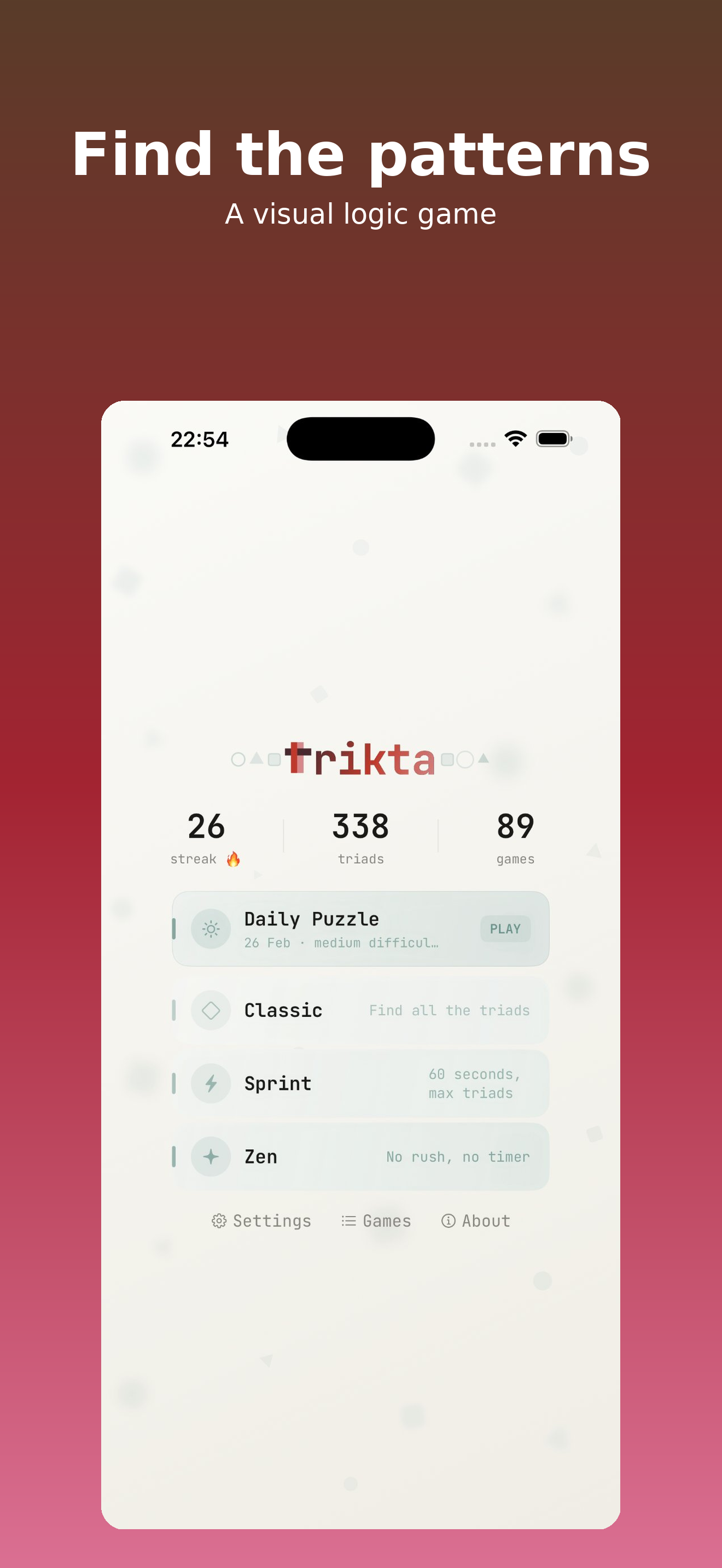Trikta menu